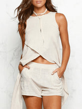 Load image into Gallery viewer, Women's Sexy Cross Strap Casual Cotton And Linen Suit
