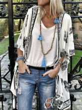 Load image into Gallery viewer, Cardigan Mid-length Printed Mid-sleeved Cardigan Shirt