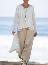 Load image into Gallery viewer, V-neck Long Sleeve Casual Loose Suit
