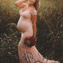 Load image into Gallery viewer, Lace Cutout Sexy Photo Maternity Dress