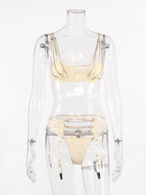 Load image into Gallery viewer, Gathered Chest Lace Lace Rhinestones Erotic Lingerie