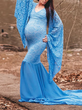 Load image into Gallery viewer, Maternity Sexy V-Neck Lace Trailing Photography Dress