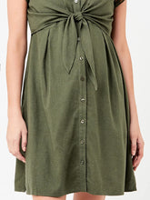 Load image into Gallery viewer, Maternity Fashion Button-Up Corset Short Sleeve Lapel Shirt Dress