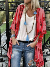 Load image into Gallery viewer, Cardigan Mid-length Printed Mid-sleeved Cardigan Shirt