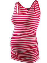 Load image into Gallery viewer, Maternity Casual Comfort Stripe Print Sleeveless T-shirt