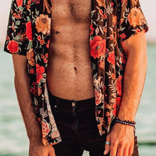 Load image into Gallery viewer, Colorblock Printed Loose Beach Men's Tops
