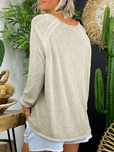 Load image into Gallery viewer, Round Neck Long Sleeve Cotton Women's Tops