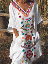 Load image into Gallery viewer, Women's casual loose printed long embroidered dress