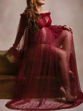 Load image into Gallery viewer, Maternity Dress Elegant Solid Color Soft Yarn Photo Dress