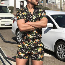 Load image into Gallery viewer, Men's Casual Holiday Printed Shirt Shorts Two-piece Suit
