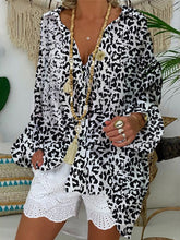 Load image into Gallery viewer, Women's Leopard Vacation Deep V Collar Blouse Shorts Suit
