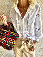 Load image into Gallery viewer, V-neck Hollow Holiday Women's Shirt