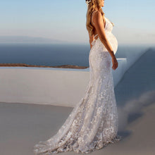 Load image into Gallery viewer, Maternity Sexy Spaghetti Strap Backless Trailing Evening Dress