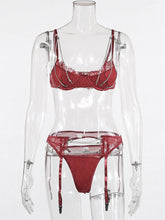 Load image into Gallery viewer, Gathered Chest Lace Lace Rhinestones Erotic Lingerie