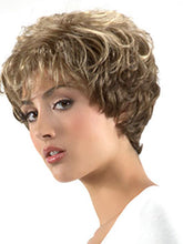 Load image into Gallery viewer, Fashionable Wig Ladies Blond Fluffy Oblique Bangs Short Curly Hair