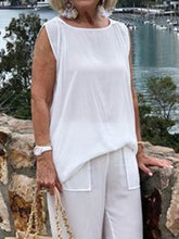 Load image into Gallery viewer, Cotton Linen Pockets Absorb Sweat Women's Suits