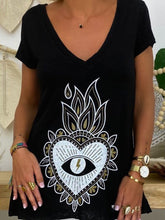 Load image into Gallery viewer, Plus Size Printed Casual Round Neck Women's Tops