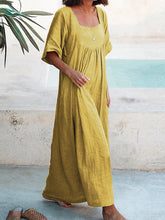 Load image into Gallery viewer, Women's Solid Color U-Neck Casual Loose Long Dress