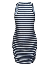 Load image into Gallery viewer, Maternity Fashion Stripe Sleeveless Midi Dress