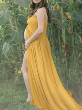 Load image into Gallery viewer, Maternity Elegant Solid Color Lace Photo Dress