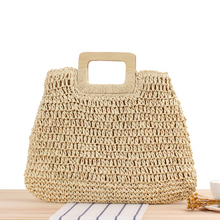 Load image into Gallery viewer, Vintage Hand-Woven Portable Cutout Straw Bag