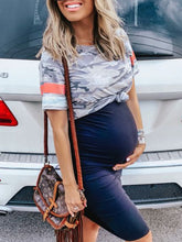 Load image into Gallery viewer, Camouflage Printed Short Sleeve Suit Maternity Dress