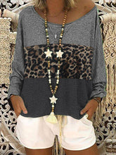 Load image into Gallery viewer, Women's Leopard Print Long Sleeve T-Shirt And Solid Color Shorts Set