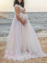 Load image into Gallery viewer, Maternity Sexy Chiffon Gauze Perspective Elegant Maxi Dress