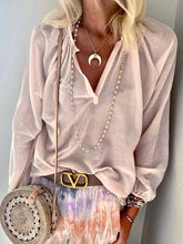 Load image into Gallery viewer, V-neck Long Sleeve Casual Loose Top