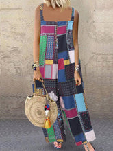 Load image into Gallery viewer, Women's Splice Printed Sleeveless Casual Jumpsuit
