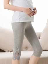 Load image into Gallery viewer, Adjustable Lace Crop Support Maternity Leggings