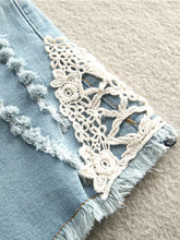 Load image into Gallery viewer, Maternity Fashion Lace Denim Belly Shorts