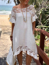 Load image into Gallery viewer, Lace Openwork Holiday Women's Dress