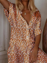 Load image into Gallery viewer, Women's Floral Short Sleeve Button Casual Jumpsuit
