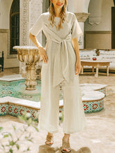Load image into Gallery viewer, Women's Fashion Lace-Up Wide-Leg Jumpsuit