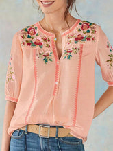 Load image into Gallery viewer, Printed Round Neck T-shirt Casual Top