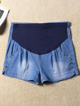 Load image into Gallery viewer, Maternity Fashion Blue Denim Belly Shorts