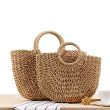 Load image into Gallery viewer, Simple Hand Bag Straw Weave Women's Bag