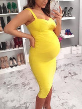 Load image into Gallery viewer, Maternity Slim Casual Solid Color Sling Dress