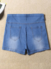 Load image into Gallery viewer, Maternity Fashion Blue Denim Belly Shorts