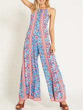 Load image into Gallery viewer, Women's Fashion Slim Printed Halter Jumpsuit