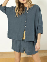 Load image into Gallery viewer, Women's Casual Buttoned Linen Solid Color Suit