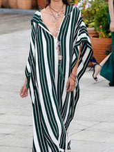Load image into Gallery viewer, Plus Size Striped Lapel Long Section Women's Dress