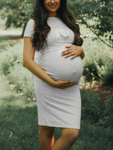 Load image into Gallery viewer, Maternity Casual Solid Color Midi Nursing Dress