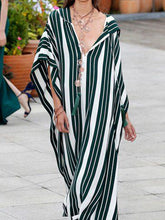 Load image into Gallery viewer, Plus Size Striped Lapel Long Section Women's Dress