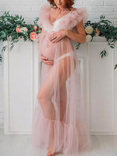 Load image into Gallery viewer, Maternity Elegant Solid Color Soft Yarn Photo Dress