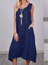 Load image into Gallery viewer, Women's Solid Color Loose Sleeveless Long Dress