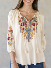 Load image into Gallery viewer, V-neck Print Loose Casual Top
