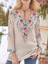 Load image into Gallery viewer, V-neck Print Loose Casual Top