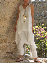 Load image into Gallery viewer, Cotton Linen Wide Leg Breathable Women's Suit